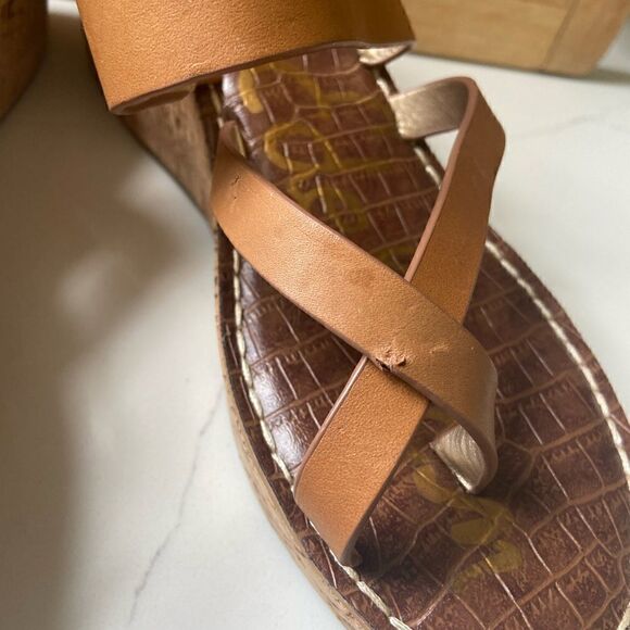 Sam Edelman Rayna Leather Slip On Platform Sandals, Saddle, Size 9.5 - Picture 4 of 12